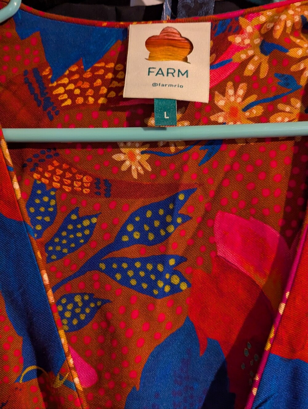 Farm Rio Snake Garden Mini Dress Large - Picture 3 of 7
